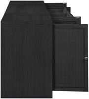 Avro Cane, Solid Wood And Oak Veneer 3pc. Desk in Black - 77073Black-T