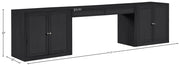 Avro Cane, Solid Wood And Oak Veneer 3pc. Desk in Black - 77073Black-T