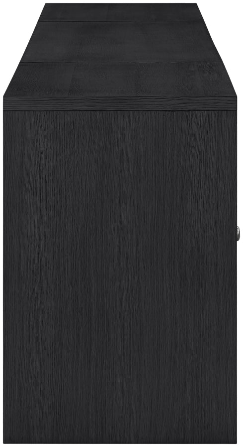 Avro Cane, Solid Wood And Oak Veneer 3pc. Desk in Black - 77073Black-T