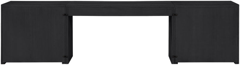 Avro Cane, Solid Wood And Oak Veneer 3pc. Desk in Black - 77073Black-T