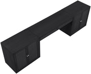 Avro Cane, Solid Wood And Oak Veneer 3pc. Desk in Black - 77073Black-T