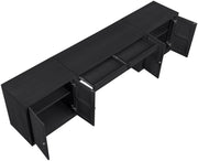 Avro Cane, Solid Wood And Oak Veneer 3pc. Desk in Black - 77073Black-T