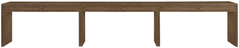 Avro Cane, Solid Wood And Oak Veneer 3pc. Desk in Brown - 77051Brown-T-3PC