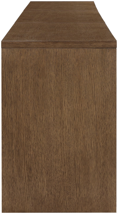 Avro Cane, Solid Wood And Oak Veneer 3pc. Desk in Brown - 77051Brown-T-3PC