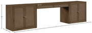 Avro Cane, Solid Wood And Oak Veneer 3pc. Desk in Brown - 77073Brown-T
