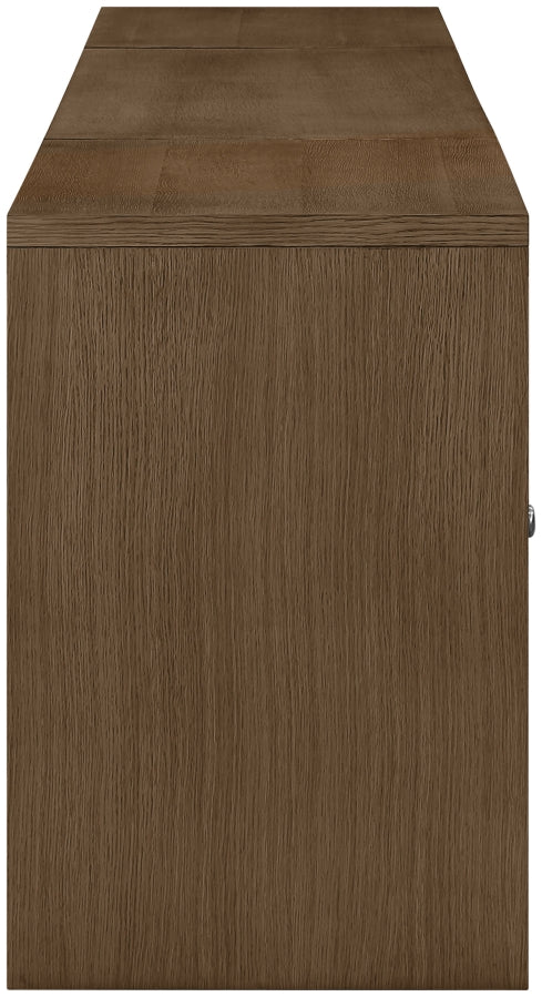 Avro Cane, Solid Wood And Oak Veneer 3pc. Desk in Brown - 77073Brown-T