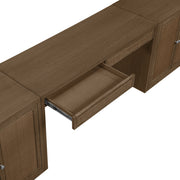 Avro Cane, Solid Wood And Oak Veneer 3pc. Desk in Brown - 77073Brown-T