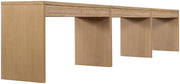 Avro Cane, Solid Wood And Oak Veneer 3pc. Desk in Natural - 77051Natural-T-3PC