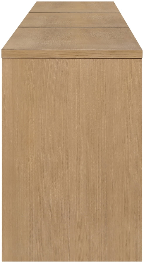 Avro Cane, Solid Wood And Oak Veneer 3pc. Desk in Natural - 77051Natural-T-3PC
