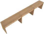 Avro Cane, Solid Wood And Oak Veneer 3pc. Desk in Natural - 77051Natural-T-3PC