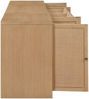 Avro Cane, Solid Wood And Oak Veneer 3pc. Desk in Natural - 77073Natural-T
