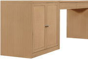 Avro Cane, Solid Wood And Oak Veneer 3pc. Desk in Natural - 77073Natural-T