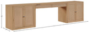Avro Cane, Solid Wood And Oak Veneer 3pc. Desk in Natural - 77073Natural-T