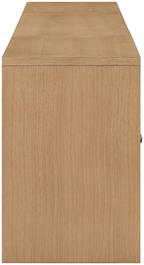 Avro Cane, Solid Wood And Oak Veneer 3pc. Desk in Natural - 77073Natural-T