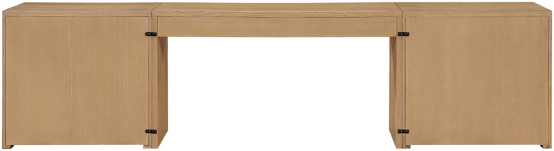 Avro Cane, Solid Wood And Oak Veneer 3pc. Desk in Natural - 77073Natural-T