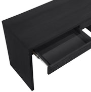Avro Cane, Solid Wood And Oak Veneer Desk in Black - 77051Black-T