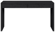Avro Cane, Solid Wood And Oak Veneer Desk in Black - 77051Black-T