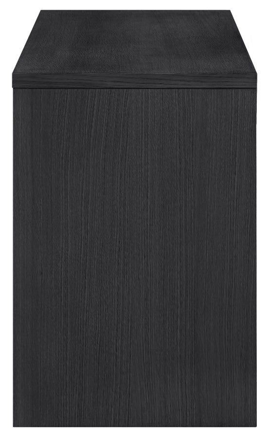 Avro Cane, Solid Wood And Oak Veneer Desk in Black - 77051Black-T