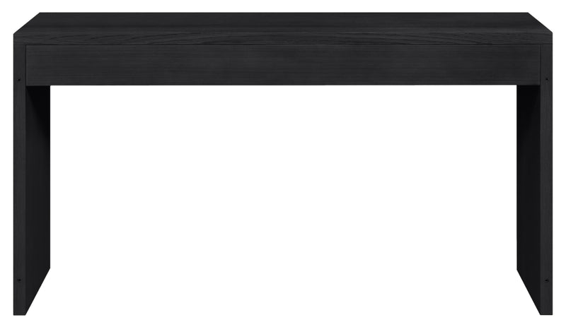 Avro Cane, Solid Wood And Oak Veneer Desk in Black - 77051Black-T
