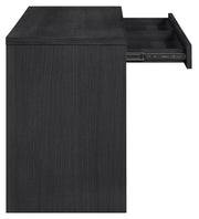Avro Cane, Solid Wood And Oak Veneer Desk in Black - 77051Black-T