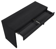 Avro Cane, Solid Wood And Oak Veneer Desk in Black - 77051Black-T