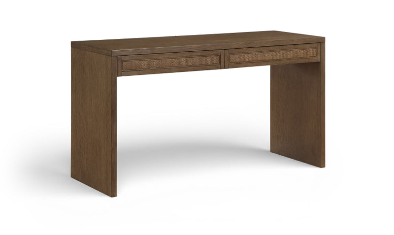 Avro Cane, Solid Wood And Oak Veneer Desk in Brown - 77051Brown-T