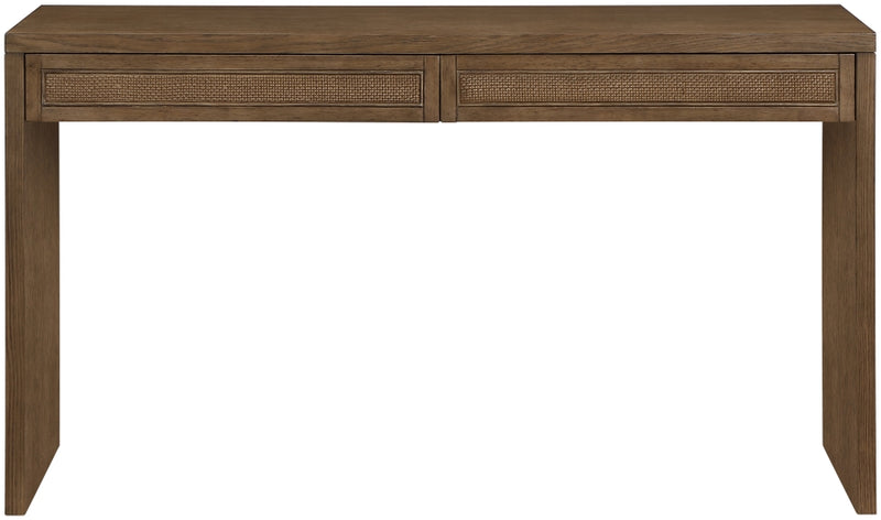 Avro Cane, Solid Wood And Oak Veneer Desk in Brown - 77051Brown-T