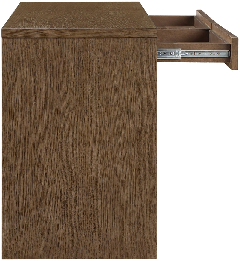 Avro Cane, Solid Wood And Oak Veneer Desk in Brown - 77051Brown-T