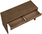 Avro Cane, Solid Wood And Oak Veneer Desk in Brown - 77051Brown-T