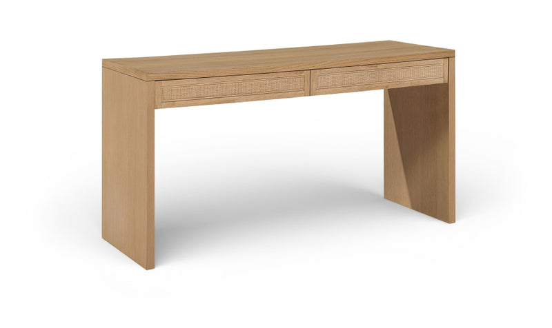 Avro Cane, Solid Wood And Oak Veneer Desk in Natural - 77051Natural-T