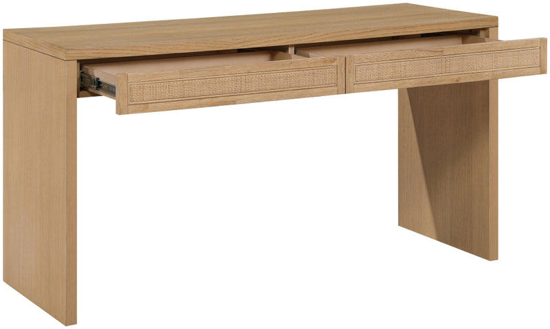 Avro Cane, Solid Wood And Oak Veneer Desk in Natural - 77051Natural-T