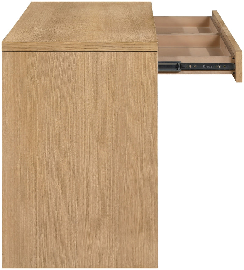 Avro Cane, Solid Wood And Oak Veneer Desk in Natural - 77051Natural-T