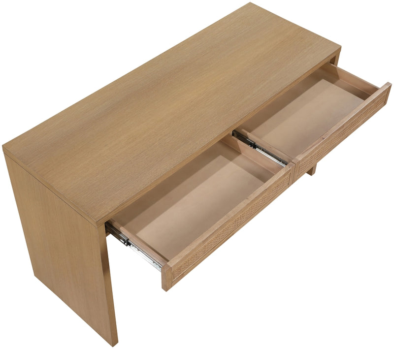 Avro Cane, Solid Wood And Oak Veneer Desk in Natural - 77051Natural-T