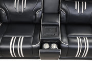 Axiom - Black Power Recliner Sectional with Power Headrest, Storage Console, Wireless Charger, Hidden Cup Holder, Storage Armrest, Immersive Sound Speakers and Seating, RGB Interactive LED, Zero Gravity and USB Charger - CS832-Sectional-Black