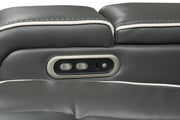 Axiom - Gray Power Recliner Sectional with Power Headrest, Storage Console, Wireless Charger, Hidden Cup Holder, Storage Armrest, Immersive Sound Speakers and Seating, RGB Interactive LED, Zero Gravity and USB Charger - S435-Sectional