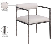 Axis Linen Textured Fabric Upholstered Dining Chair in Beige, Set of 2 - 88090Beige-C