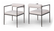 Axis Linen Textured Fabric Upholstered Dining Chair in Beige, Set of 2 - 88090Beige-C