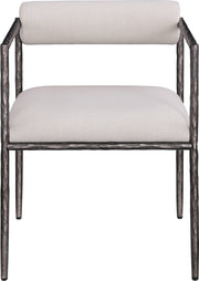 Axis Linen Textured Fabric Upholstered Dining Chair in Beige, Set of 2 - 88090Beige-C