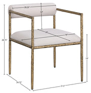 Axis Linen Textured Fabric Upholstered Dining Chair in Beige, Set of 2 - 88097Beige-C