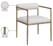 Axis Linen Textured Fabric Upholstered Dining Chair in Beige, Set of 2 - 88097Beige-C