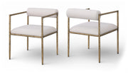 Axis Linen Textured Fabric Upholstered Dining Chair in Beige, Set of 2 - 88097Beige-C