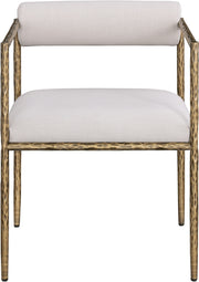 Axis Linen Textured Fabric Upholstered Dining Chair in Beige, Set of 2 - 88097Beige-C
