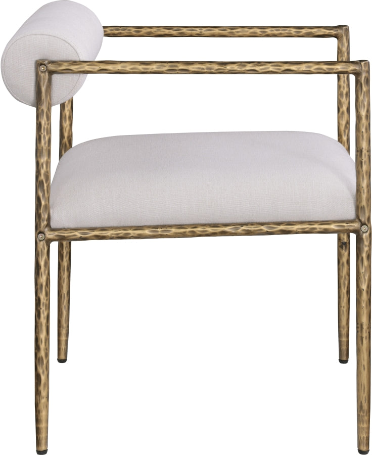 Axis Linen Textured Fabric Upholstered Dining Chair in Beige, Set of 2 - 88097Beige-C