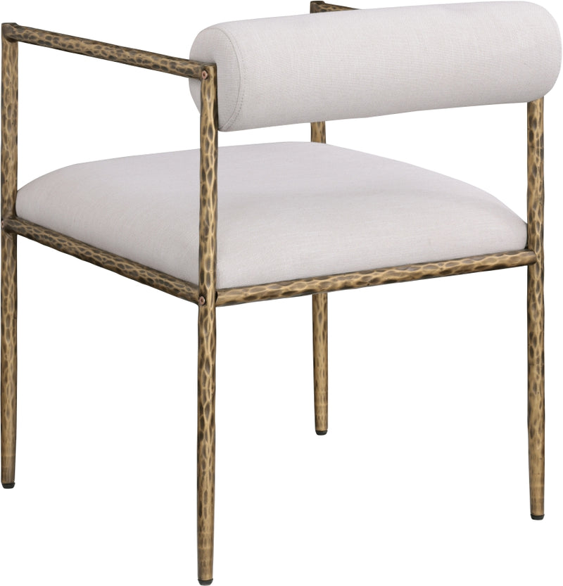Axis Linen Textured Fabric Upholstered Dining Chair in Beige, Set of 2 - 88097Beige-C