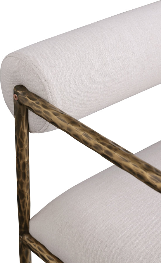 Axis Linen Textured Fabric Upholstered Dining Chair in Beige, Set of 2 - 88097Beige-C