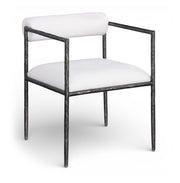 Axis Linen Textured Fabric Upholstered Dining Chair in Cream, Set of 2 - 88090Cream-C