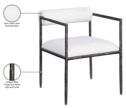 Axis Linen Textured Fabric Upholstered Dining Chair in Cream, Set of 2 - 88090Cream-C