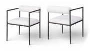 Axis Linen Textured Fabric Upholstered Dining Chair in Cream, Set of 2 - 88090Cream-C