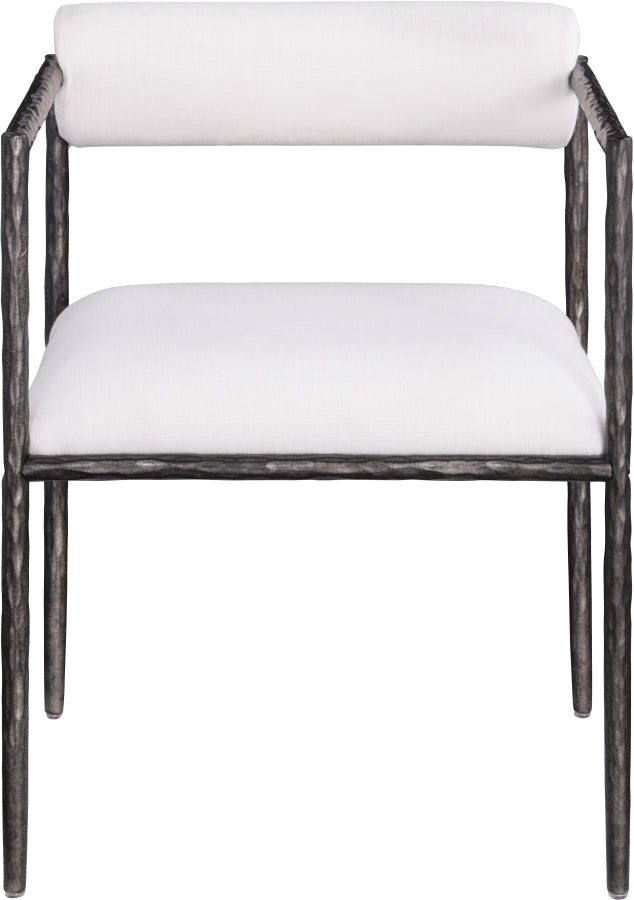 Axis Linen Textured Fabric Upholstered Dining Chair in Cream, Set of 2 - 88090Cream-C