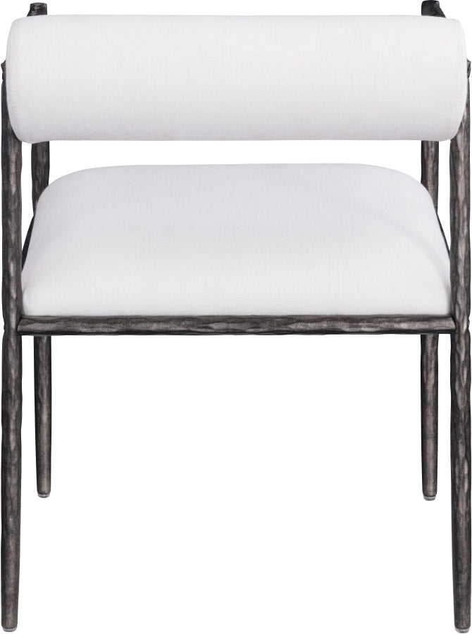 Axis Linen Textured Fabric Upholstered Dining Chair in Cream, Set of 2 - 88090Cream-C